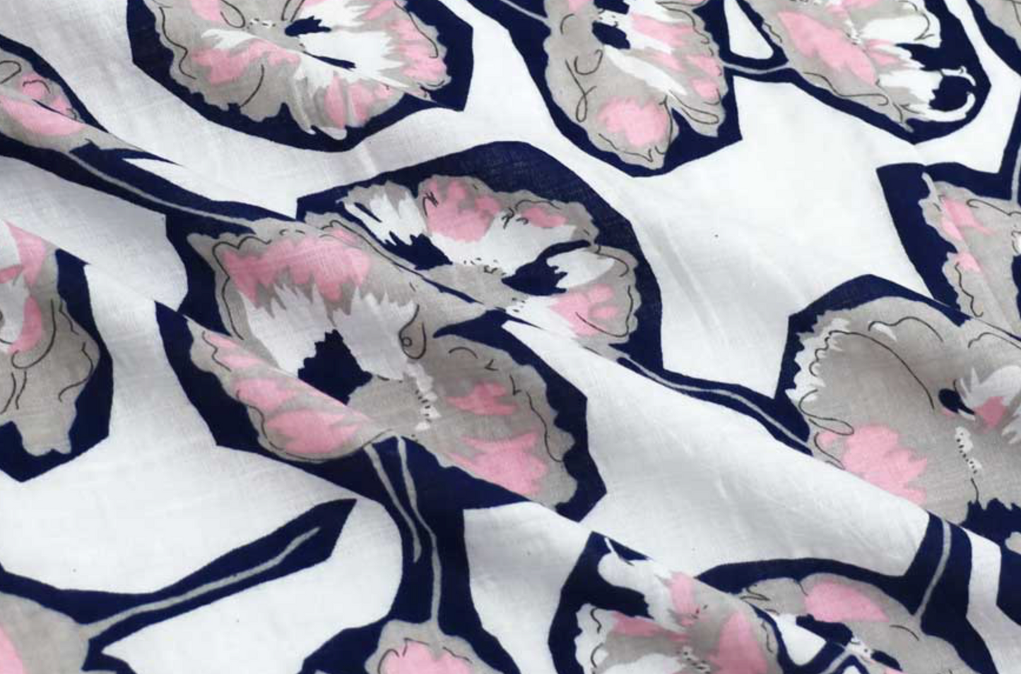 Retro Print Cotton Lawn