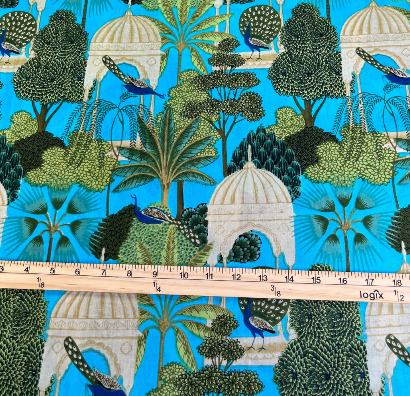 Paradise Peacock’s Teal - Cotton Lawn - Sold By The Half Yard