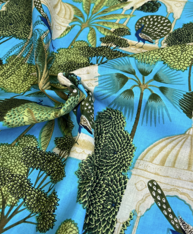 Paradise Peacock’s Teal - Cotton Lawn - Sold By The Half Yard