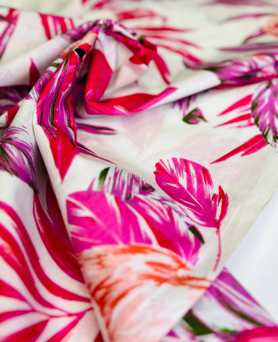 Flamingo Flock 100% cotton Bring a Tropical Touch to Your Clothing Projects Vibrant and Versatile Material for Quilting, Crafts, and More!