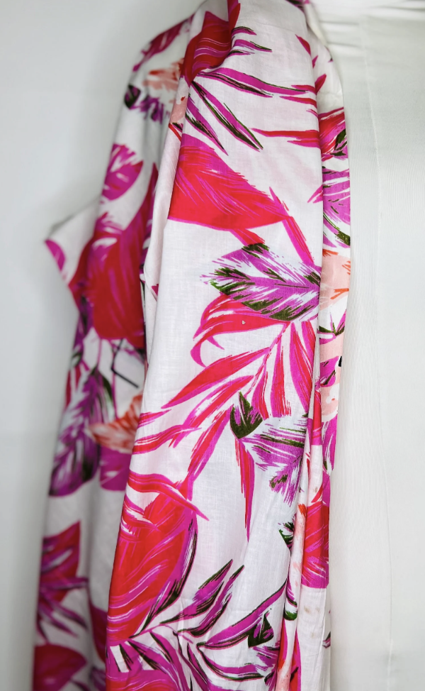 Flamingo Flock 100% cotton Bring a Tropical Touch to Your Clothing Projects Vibrant and Versatile Material for Quilting, Crafts, and More!