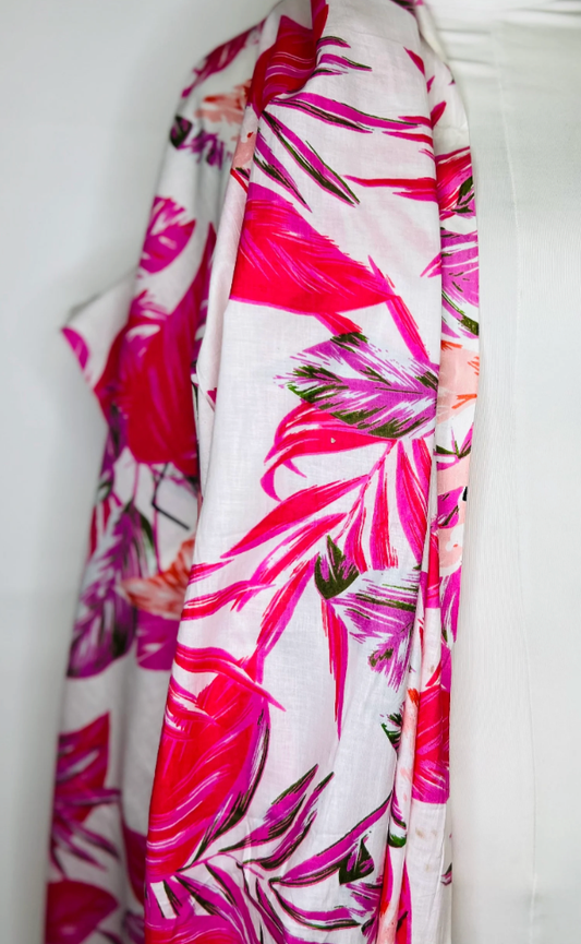 Flamingo Flock 100% cotton Bring a Tropical Touch to Your Clothing Projects Vibrant and Versatile Material for Quilting, Crafts, and More!