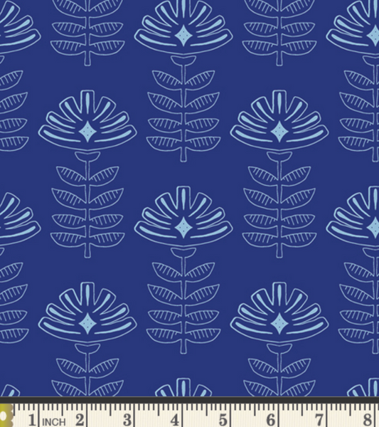 Etched Blooms Cobalt  - Rayon Woven- Art Gallery Fabrics