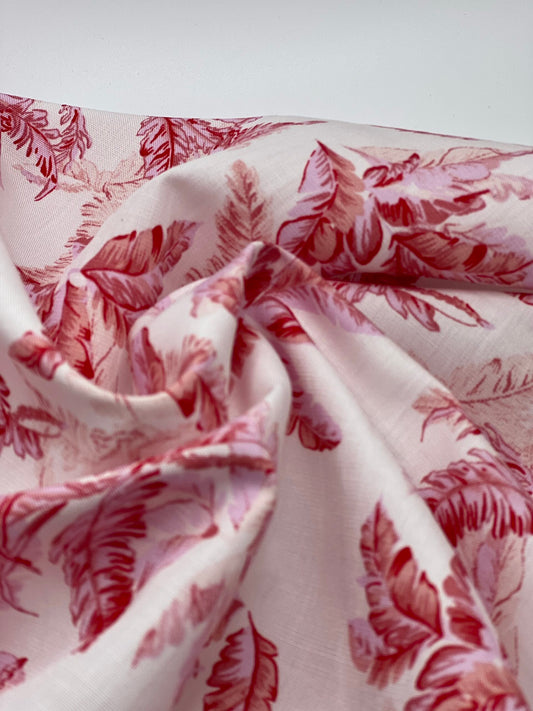 Tropical Leaves – Linen Blend - Sold By The Half Yard