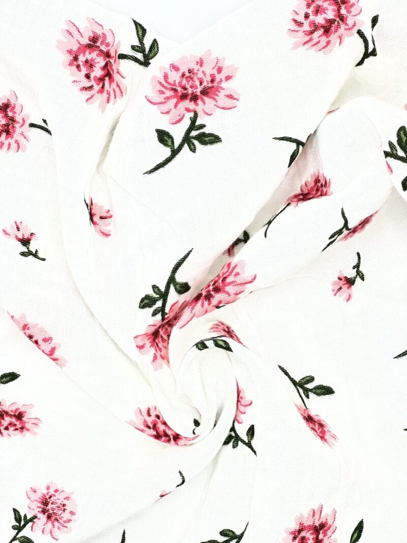 Summer Floral Woven Gauze Fabric - Image 5