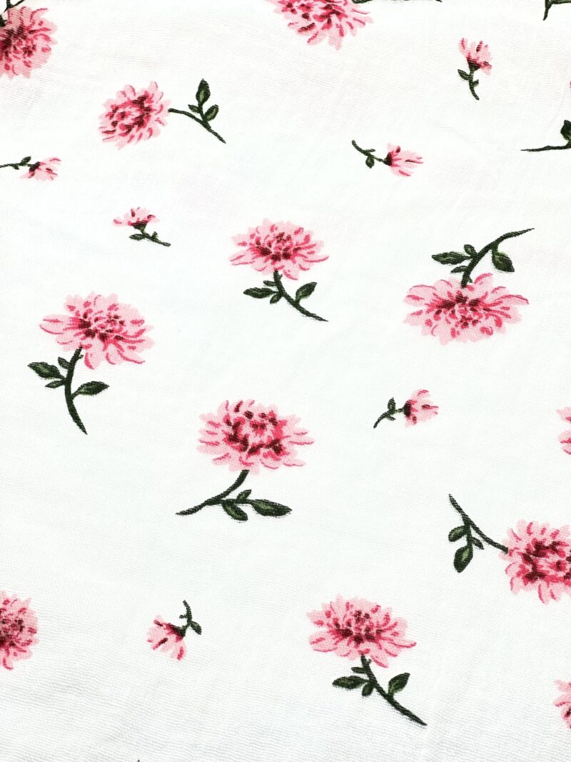 Summer Floral Woven Gauze Fabric - Image 4